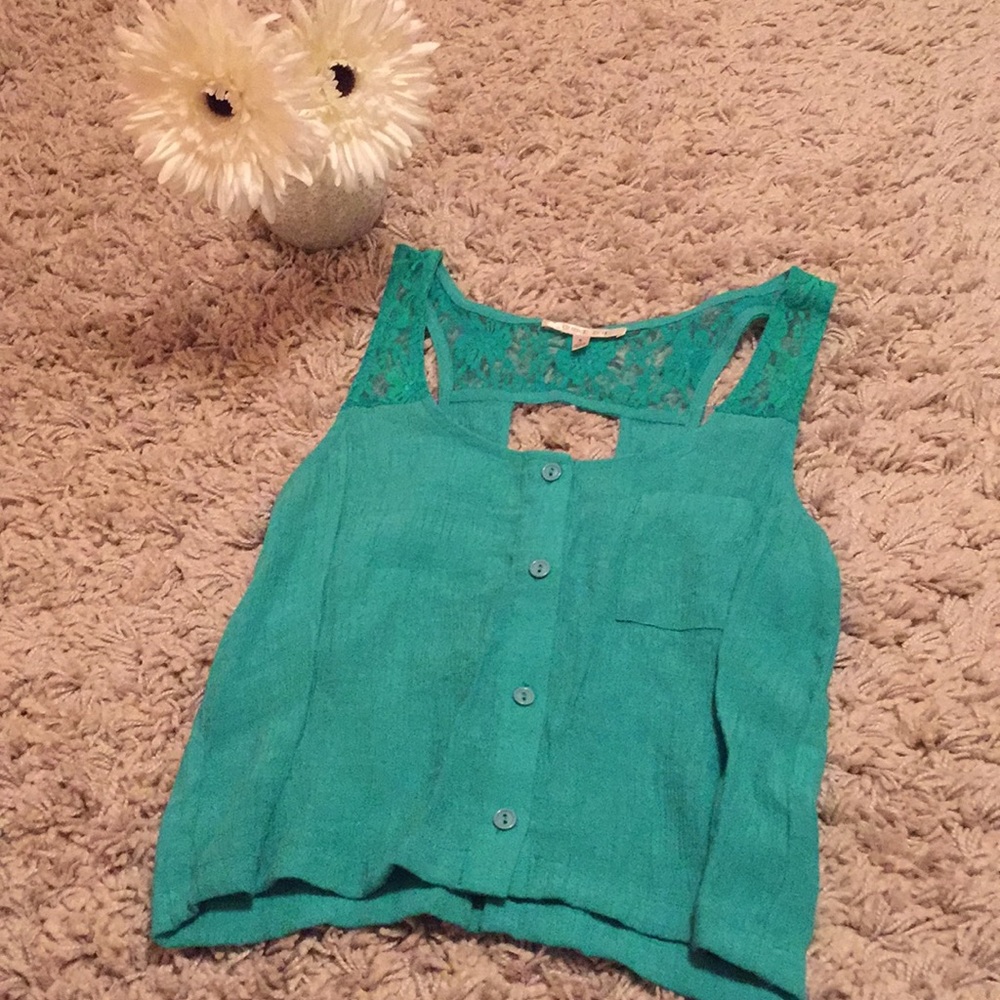 Lace and pocket Crop Top